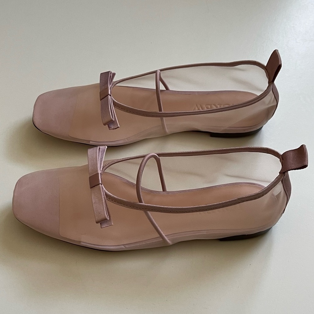 J. Crew Womens Quinn Mary Jane Mesh Ballet Flats in Warm Blush - Size 6 - Picture 7 of 10